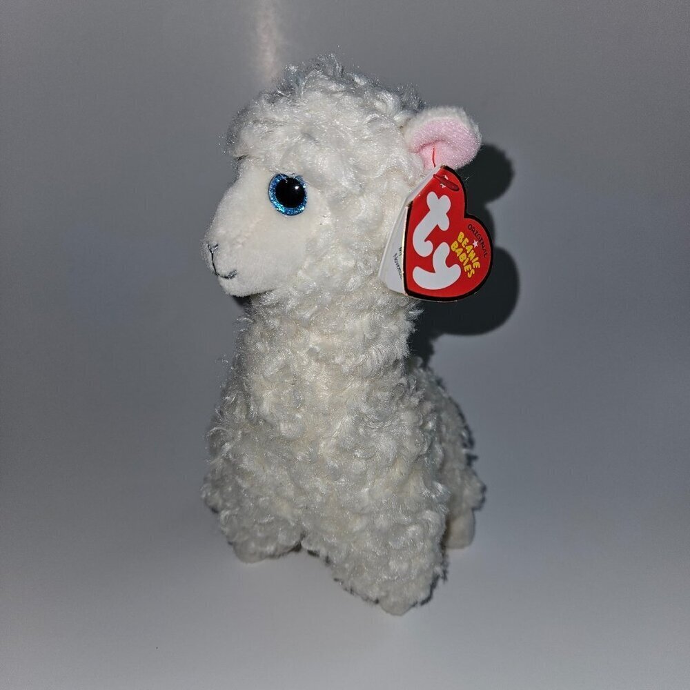 Ty Beanie Babies Lily White Llama Alpaca Plush 8" Stuffed Animal Toy 2018 w/ TAG